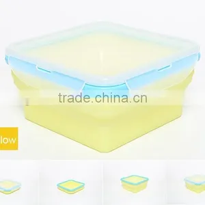Small Microwave Safe Collapsible Salad Containers Silcone Lunch Box thumbnail-4