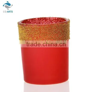 Table Decoration Red Cup Shaped Crystal Glass Craft Wholesale thumbnail-1