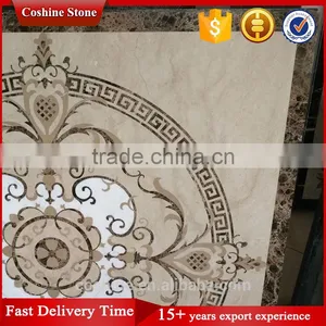 Square Shaped Emperador Light Waterjet Stone Medallion 60*60 Marble Tile thumbnail-2