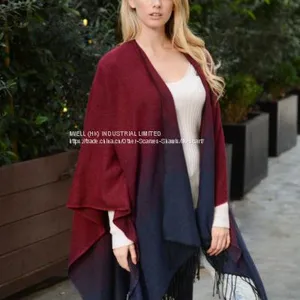 Soft Two Tone Women Winter Scarf Shawl Wrap Pashmina Supplier thumbnail-1