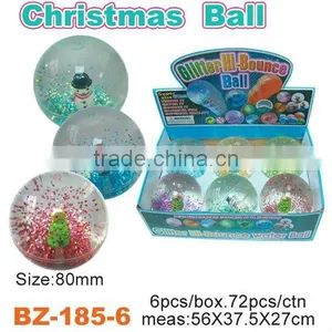 TPU Christmas Glitter Bouncing Ball With Snowman thumbnail-1