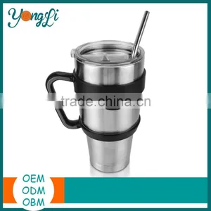 Removable Handle Stainless Steel Tumbler 30 oz With Sliding Lid thumbnail-1