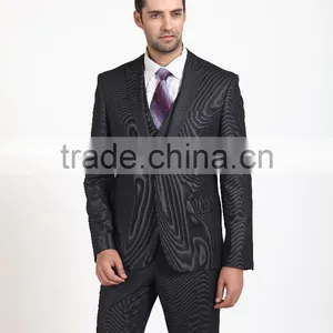 2015 Stripe Fashion 3 Pieces Slim Fit Business Suits for Man thumbnail-4