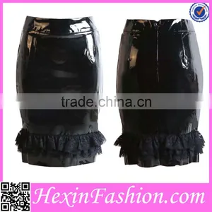 Newest Shiny Sexy Dress Club Wears Sexy Leather Tight Dress thumbnail-1