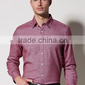 New Design Made to Measure Herringbone Cotton Slim Men Shirt BSB009 thumbnail-1