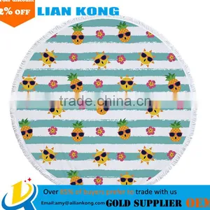 2017 Factory Direct Sale Latest Type Ready Stcok 100% Cotton Round Beach Towel thumbnail-6