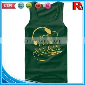 China Custom Wholesale Men Polyester Screen Printed Loose Fit Sports Tank Tops thumbnail-4