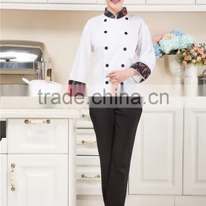 Juqian 2016 Custom Fashion Design Hotel Workwear White Executive Chef Uniform thumbnail-3