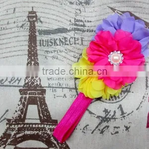 Wholesale Ballerina Chiffon Flower Headbands Toddle Girls Kids Baby Headbands 2015 Hair Accessories thumbnail-5