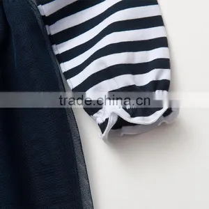 Long Sleeve Stripe Tulle Girls Skirt Wholesale Baby Dress thumbnail-5
