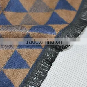 Classic Yarn Dyed Jacquard Cashmere Checked Plaid Acrylic Long Men Scarf Custom thumbnail-4