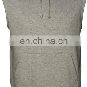 Custom Fitness Plain Men Sleeveless Hoodie thumbnail-2