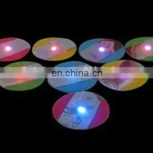 Assorted Glow Disposable Led Coaster W/sticker for Bar,hotel Promotional Products (45*3mm,on/off Button,3 Flashing Modes) thumbnail-1