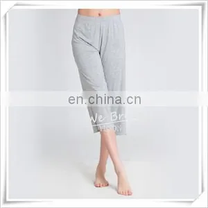 Women's Bamboo Jersey Spring Summer Pajama Lounge Pants 3/4 Length thumbnail-2