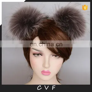 Handmade Fur Accessory High Quality Raccoon Fur Ball Hair Decoration Fashion Style thumbnail-1