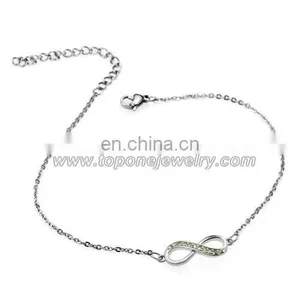 Cheap Wholesale Stainless Steel Infinity Women's Wedding Bracelets With CZ Jewelry Gifts thumbnail-3