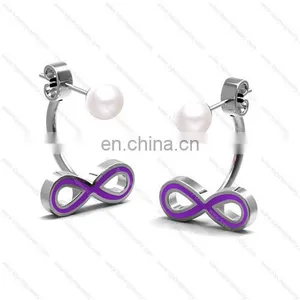 Cheap Wholesale Stainless Steel Infinity Stud Earrings Women's Engagement Jewelry Gifts thumbnail-5