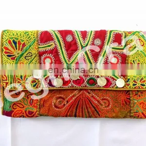 Wholesale Indian Banjara Coin Clutch Bag -Gypsy Coin Clutch Bag - Indian Gypsy Banjara Hippie Style Purse thumbnail-4