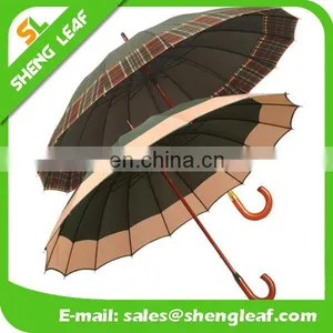 2013 Cheap Wooden Shaft Brown Umbrella thumbnail-1