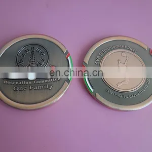 Antique Copper Metal Souvenir Gifts Sports Medal Coin for Tournament 2016 thumbnail-1