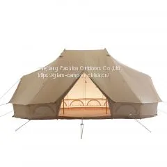 6x4m Luxury Glamping Emperor Bell Tent Luxury Canvas Tent Supplier Large Family Tent Exporter thumbnail-3