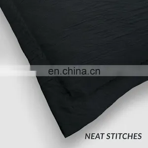 Soild Double Black Water Wash Microfiber Queen King Size Bedding Set Duvet Cover thumbnail-3