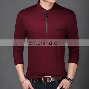 Mens Fashion Style Cotton City t Shirts With Zipper thumbnail-2