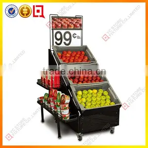 Floor Standing Hot Selling Food Wood Fruit Display Rack thumbnail-1