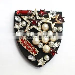 W0527 Factory Wholesale Newest Design Handmade Beaded Epaulet With Rhinestone for Uniform Military Garment thumbnail-1