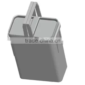17L Plastic Trash Can With Lid and Handle, Waste Bin, Garbage Can thumbnail-1