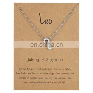 Wholesale Fashionable Female Elegant 12 Zodiac Sign Necklace Pendants Charm Gold Chain Choker Astrology Necklaces/ thumbnail-1