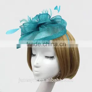 Wholesale Fashionable Hair Accessories Sinamay Fascinator With Feather thumbnail-2