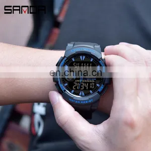 Sanda 6002 New Analogue LED Mens Watches Chrono Luminous Water Proof Sport Men Digital Watch thumbnail-5