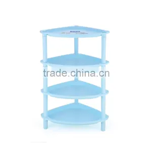 High Quality 4 Layer Triangle Bathroom Shelf Plastic Storage Rack thumbnail-1