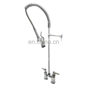 4 Inch Center Deck Mount Long Height Pre Rinse Polished Gold Pre Rinse / Commercial Pre Rinse / Commercial Faucet thumbnail-1