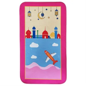 2024 New Design Wholesale Islam Mosque Travel Prayer Mat Compass Booklet Portable Pocket Prayer Mat Muslim thumbnail-1