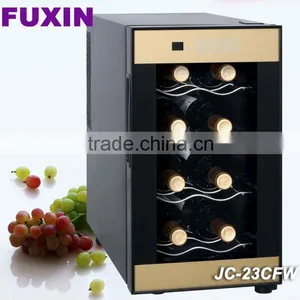 FUXIN:JC-23CFW .Table Top Fridge With 8Bottles / Mini Wine Chiller With Touch Panel Temp Control /glass Door Fridge. thumbnail-1