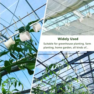 Agriculture Greenhouse Tomato Hook Ear Clips Roller Hooks With Twine PVC Hanger thumbnail-2