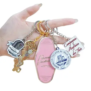 China Keyring Manufacturer Personalized Logo Hotel Keychains Soft Enamel Brass Custom Metal Keychain for Bag Decoration thumbnail-1