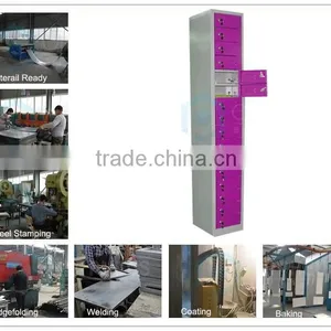 Multifunction Light Colored 16 Door Locker Cell Phone Charging Station Lockers for Sale Quality Choice thumbnail-3