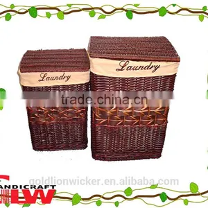 Willow and Wood Chip Hamper,hamper Basket,hamper Boxes Wholesale,laundry Hamper thumbnail-1