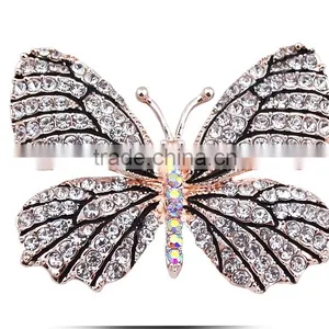 New Design Beautiful Color Rhinestone Butterfly Sahpe Brooch thumbnail-2