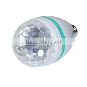 NEW Style RGB Full Color E27 3W AC 110V 220V LED Bulb Crystal Auto Rotating Stage Effect DJ Mini Laser Disco Stage Light Lamp thumbnail-5
