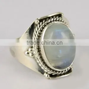 Heavenly Love Rainbow Moonstone 925 Sterling Silver Ring thumbnail-1