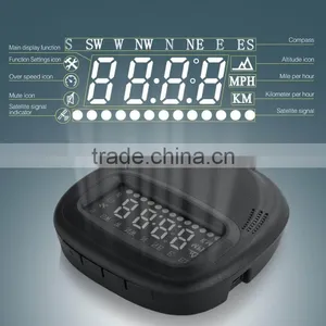 A1 2.0 Inch Car GPS HUD Head Up Display Vehicle-mounted Security System, Support Speed & Real Time & Altitude & Over Speed Alarm thumbnail-1