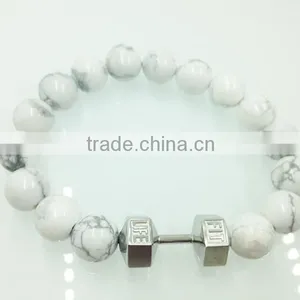 316 Stainless Steel Fitness Charm Bracelet Fitness Jewelry Dumbbell Bracelet thumbnail-2