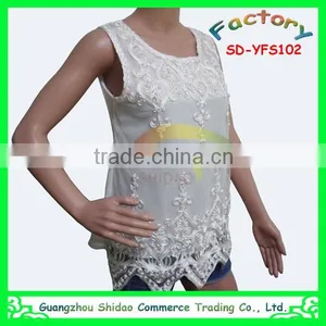 Women Lace Blouses & Tops Product Type Lace Blouse Lady Blouse Embroidery Organza Lace Beads Decoration Embroidery Blouse thumbnail-2
