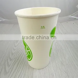 Disposable Biodegradable 16OZ 400ml Cold Drink Paper Cups and Lids Wholesalers China thumbnail-1