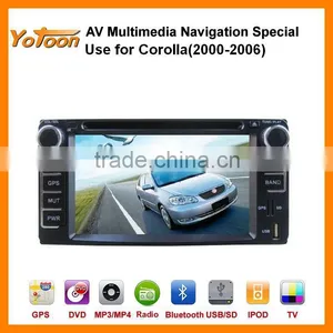Car DVD GPS Player for Corolla(2000-2006), HD/PIP/11 Languages USB/SD/BT/IPOD/AV-in/AUX/ Back View/car Logo/wallpaper thumbnail-1