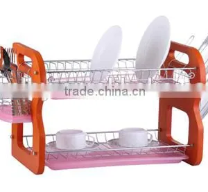 LBY Promotional Wooden 2 Tiers Dish Rack With Tray and Cutlery Holder thumbnail-1